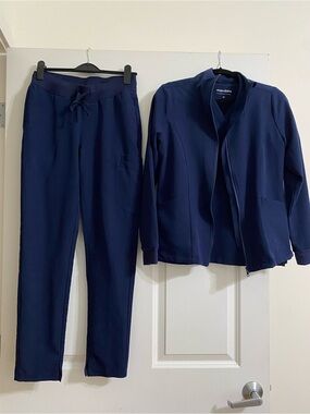 Mandala Navy Scrub Set w/ Jacket
